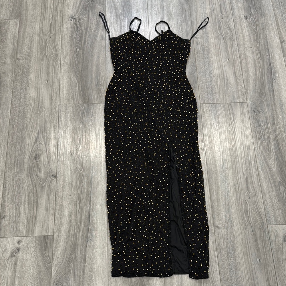 Elegant Black and Gold Women's Dress